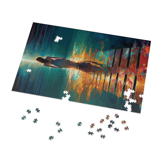 Dazzling Dock Sunset Enchanting Evening Puzzle Personalized Art Puzzle Experience Gift-Ready Tin Jigsaw Puzzle